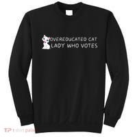 Overeducated Cat Lady Who Votes Sweatshirt thumb 0