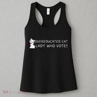 Overeducated Cat Lady Who Votes Women's Tank Top thumb 3