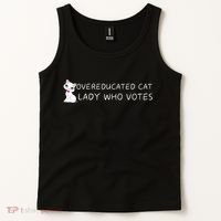 Overeducated Cat Lady Who Votes Tank Top thumb 2
