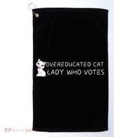 Overeducated Cat Lady Who Votes Golf Towel thumb 0