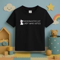Overeducated Cat Lady Who Votes Toddler T-Shirt thumb 3