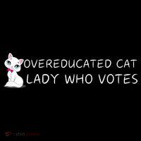 Overeducated Cat Lady Who Votes Women's T-Shirt thumb 6