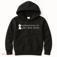 Overeducated Cat Lady Who Votes Kids Hoodie thumb 0