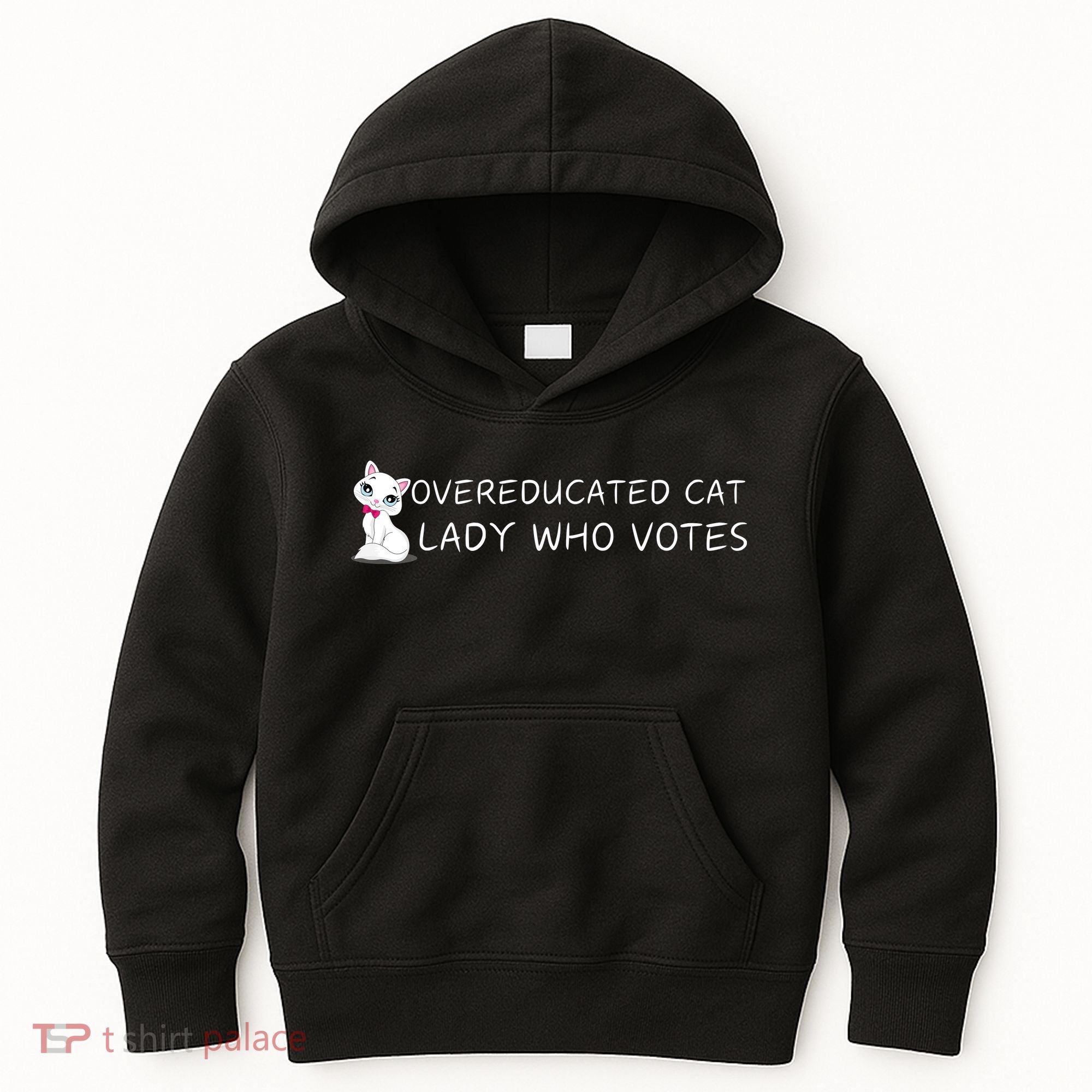 Overeducated Cat Lady Who Votes Kids Hoodie