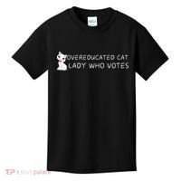 Overeducated Cat Lady Who Votes Kids T-Shirt thumb 0