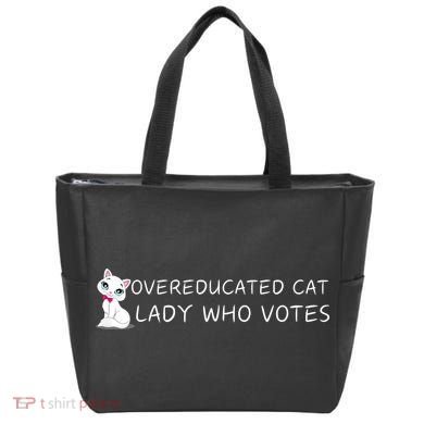 Overeducated Cat Lady Who Votes Tote Bag