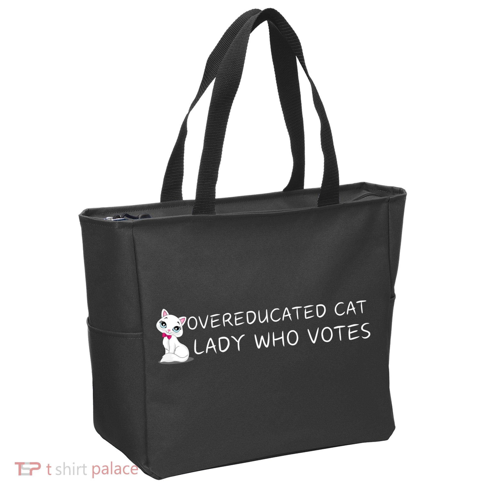 Overeducated Cat Lady Who Votes Tote Bag