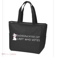 Overeducated Cat Lady Who Votes Tote Bag thumb 3