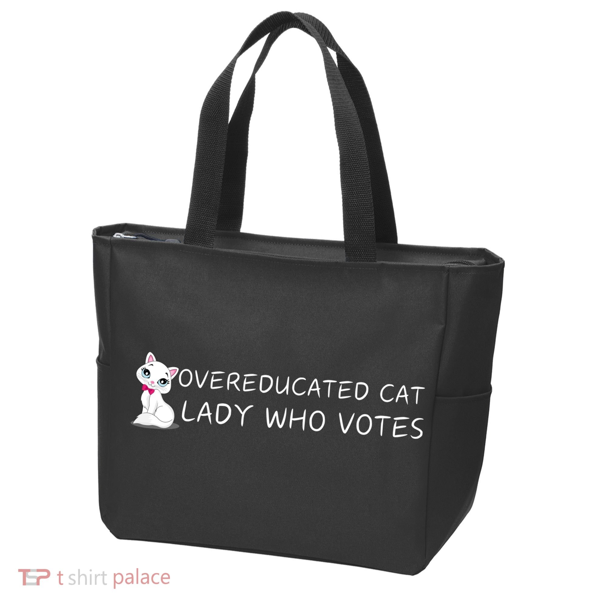 Overeducated Cat Lady Who Votes Tote Bag