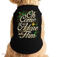 Oh Come Let Us Adore Him Nativity Christmas Religious Jesus Doggie Tank thumb 0