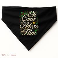 Oh Come Let Us Adore Him Nativity Christmas Religious Jesus USA-Made Doggie Bandana thumb 0