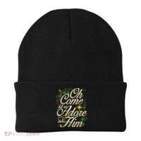 Oh Come Let Us Adore Him Nativity Christmas Religious Jesus Beanie thumb 0