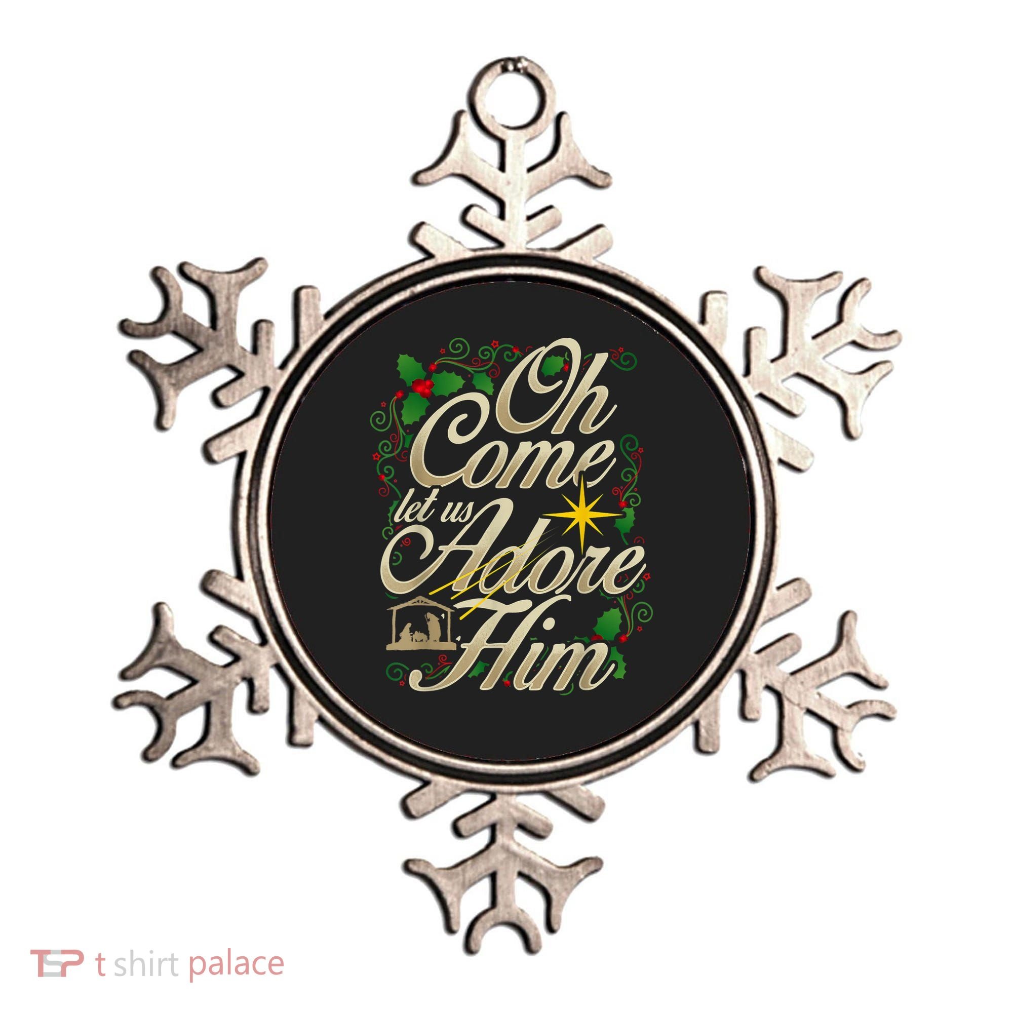 Oh Come Let Us Adore Him Nativity Christmas Religious Jesus Ornament