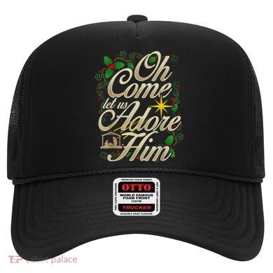 Oh Come Let Us Adore Him Nativity Christmas Religious Jesus Hat