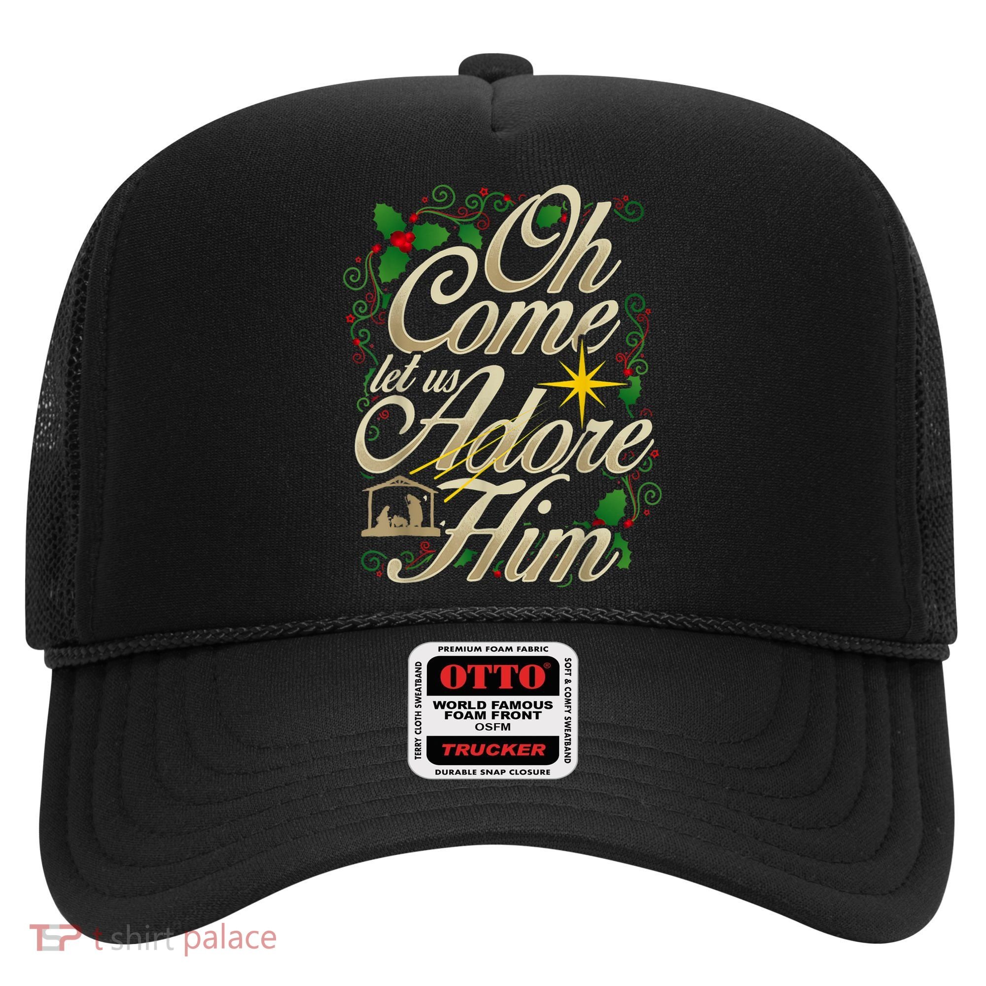 Oh Come Let Us Adore Him Nativity Christmas Religious Jesus Hat