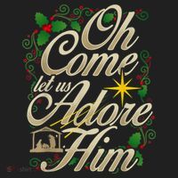 Oh Come Let Us Adore Him Nativity Christmas Religious Jesus Golf Towel thumb 3