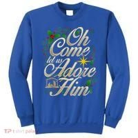 Oh Come Let Us Adore Him Nativity Christmas Religious Jesus Sweatshirt thumb 0