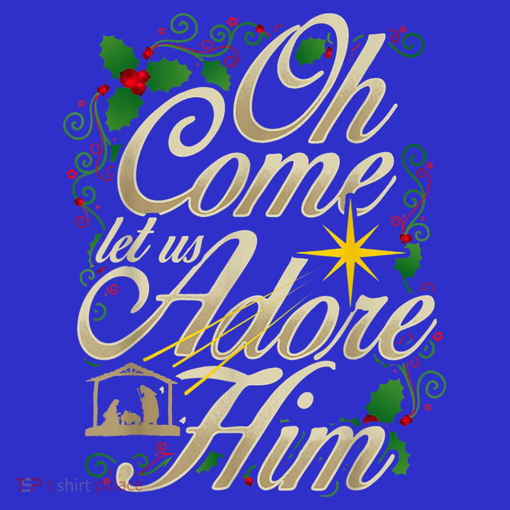 Oh Come Let Us Adore Him Nativity Christmas Religious Jesus Sweatshirt