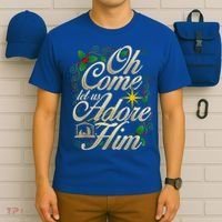 Oh Come Let Us Adore Him Nativity Christmas Religious Jesus T-Shirt thumb 6