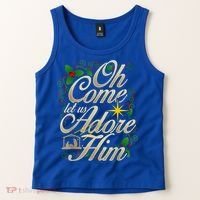 Oh Come Let Us Adore Him Nativity Christmas Religious Jesus Tank Top thumb 2