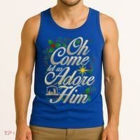 Oh Come Let Us Adore Him Nativity Christmas Religious Jesus Tank Top thumb 3