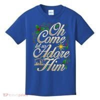 Oh Come Let Us Adore Him Nativity Christmas Religious Jesus Kids T-Shirt thumb 0