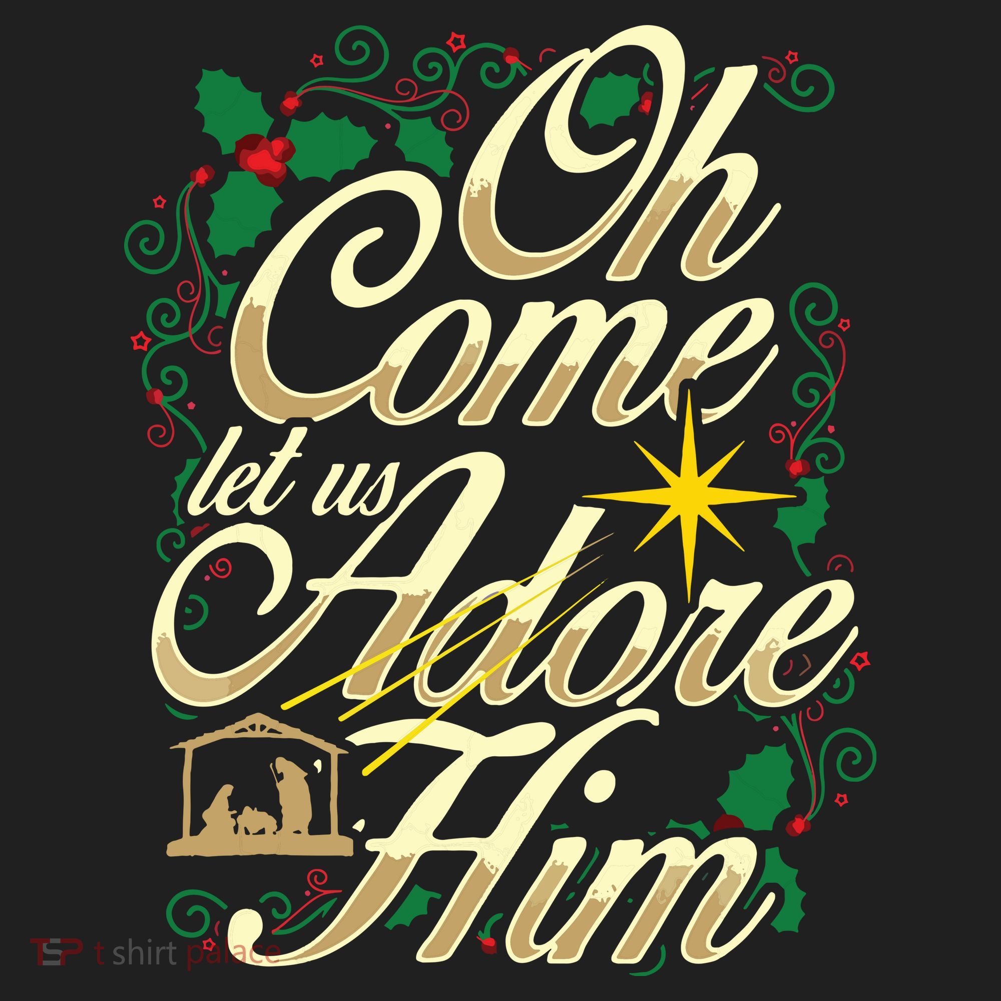 Oh Come Let Us Adore Him Nativity Christmas Religious Jesus Women's Sweatshirt
