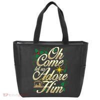 Oh Come Let Us Adore Him Nativity Christmas Religious Jesus Tote Bag thumb 0