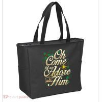 Oh Come Let Us Adore Him Nativity Christmas Religious Jesus Tote Bag thumb 2