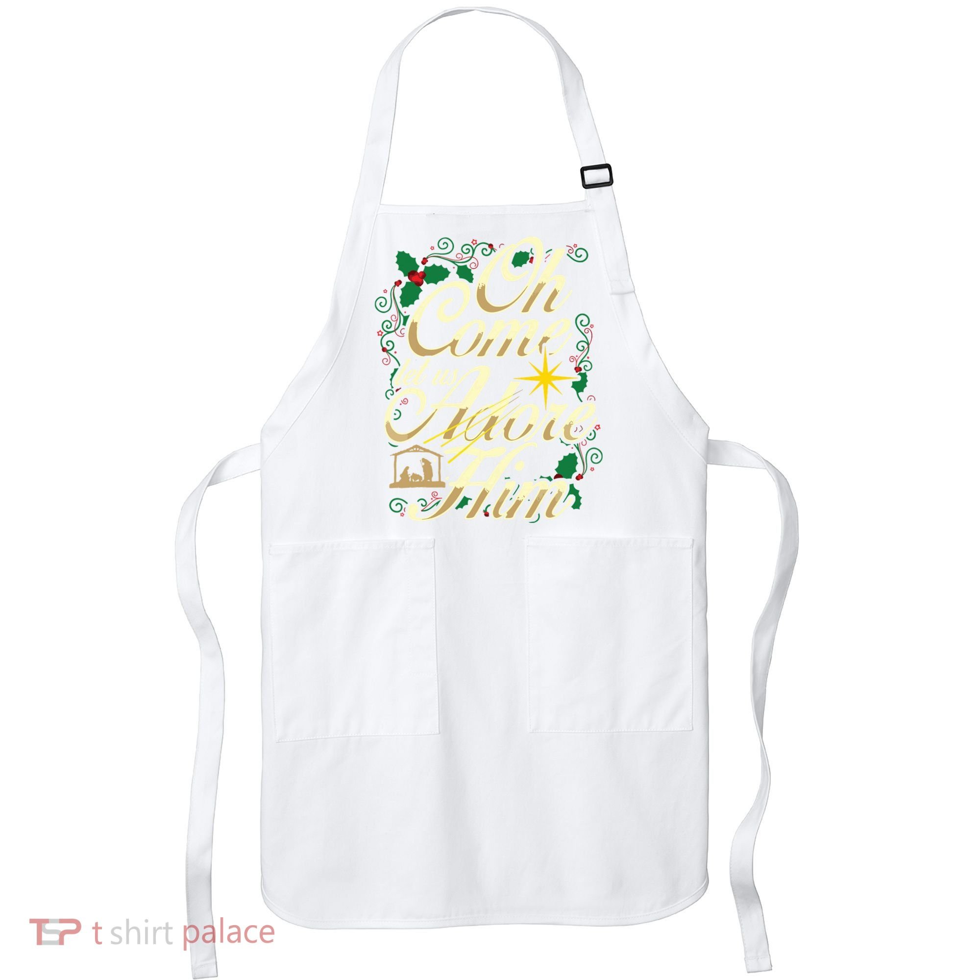 Oh Come Let Us Adore Him Nativity Christmas Religious Jesus Apron