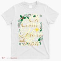 Oh Come Let Us Adore Him Nativity Christmas Religious Jesus T-Shirt thumb 0