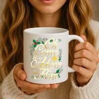 Oh Come Let Us Adore Him Nativity Christmas Religious Jesus Coffee Mug thumb 3