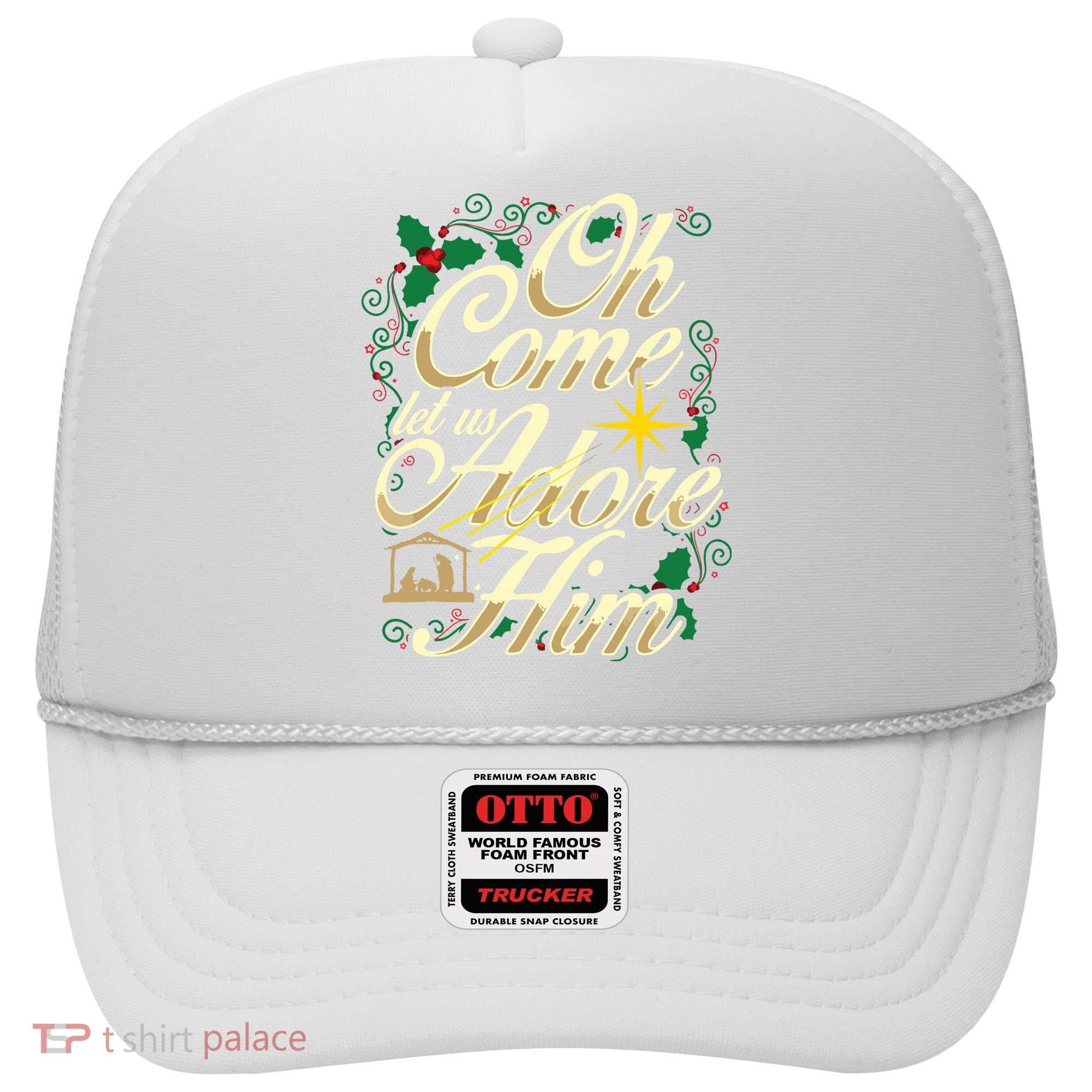 Oh Come Let Us Adore Him Nativity Christmas Religious Jesus Hat
