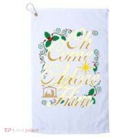 Oh Come Let Us Adore Him Nativity Christmas Religious Jesus Golf Towel thumb 0