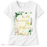 Oh Come Let Us Adore Him Nativity Christmas Religious Jesus Women's T-Shirt thumb 0