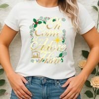 Oh Come Let Us Adore Him Nativity Christmas Religious Jesus Women's T-Shirt thumb 2