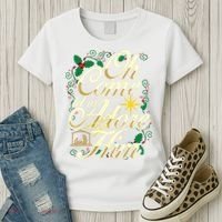Oh Come Let Us Adore Him Nativity Christmas Religious Jesus Women's T-Shirt thumb 3