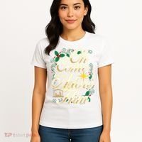 Oh Come Let Us Adore Him Nativity Christmas Religious Jesus Women's T-Shirt thumb 4