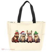 Otters Christmas Lights Tote Bag thumb 0