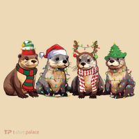 Otters Christmas Lights Tote Bag thumb 4