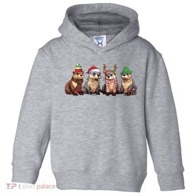 Otters Christmas Lights Toddler Hoodie