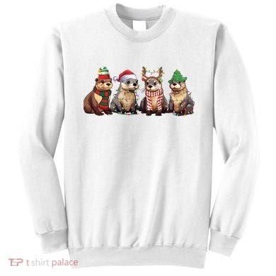 Otters Christmas Lights Sweatshirt