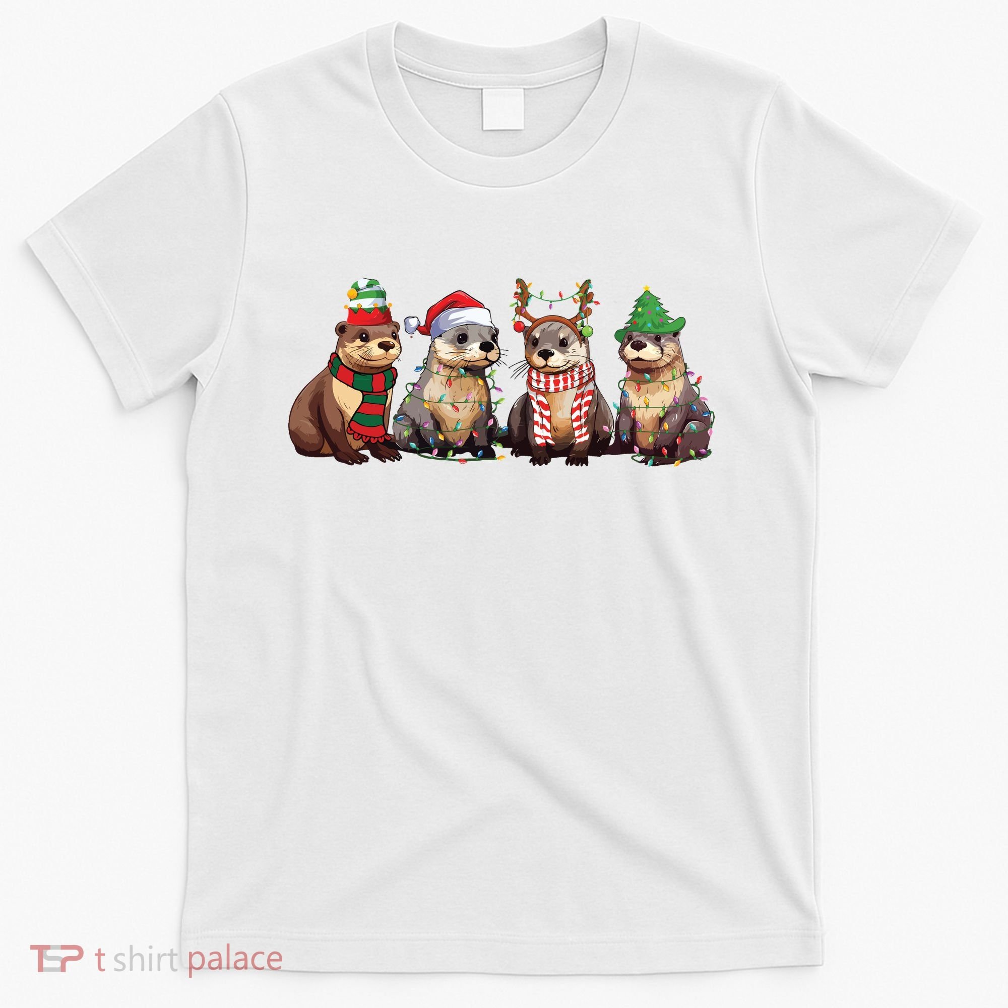 Otters Christmas Lights T-Shirt