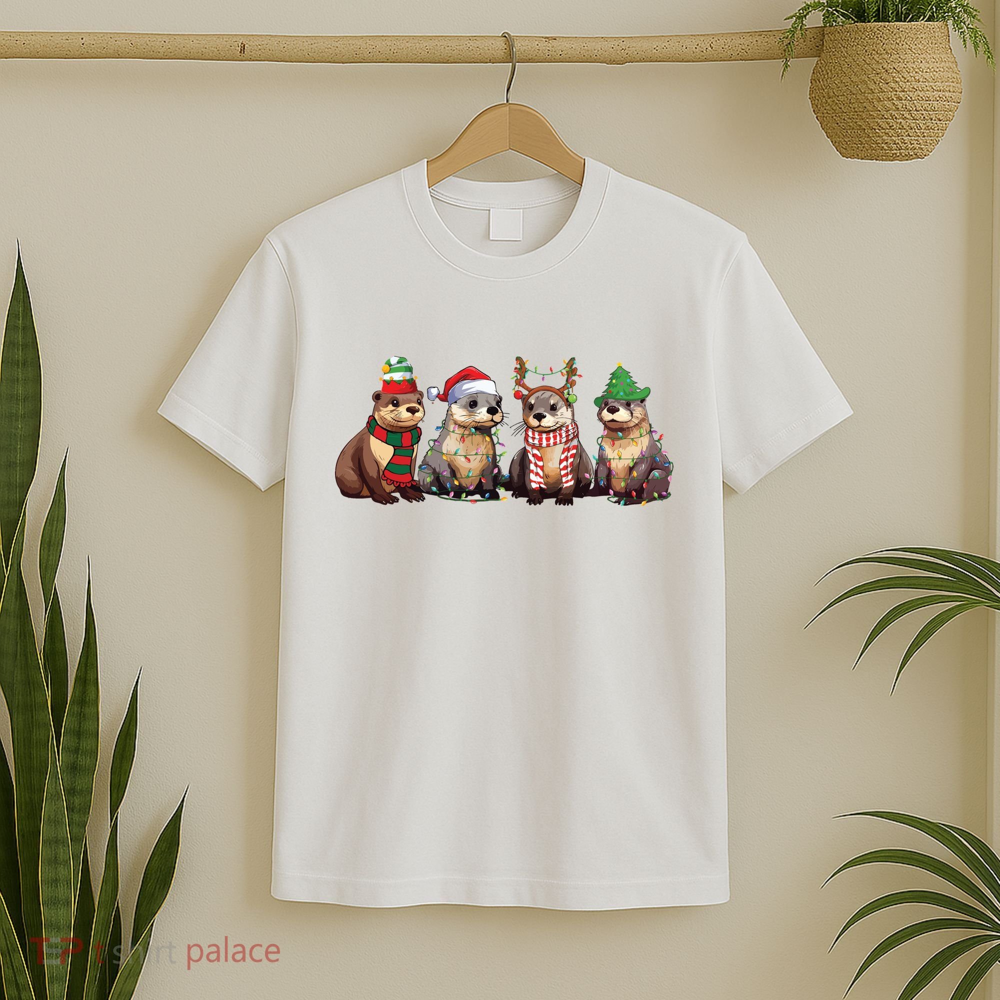 Otters Christmas Lights T-Shirt