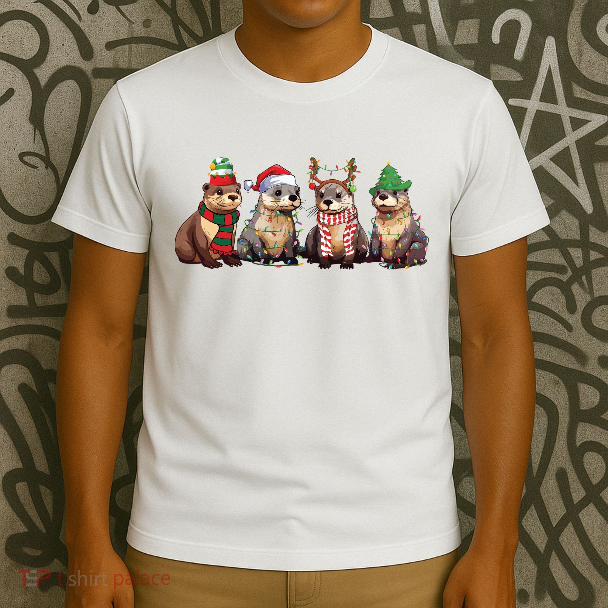 Otters Christmas Lights T-Shirt
