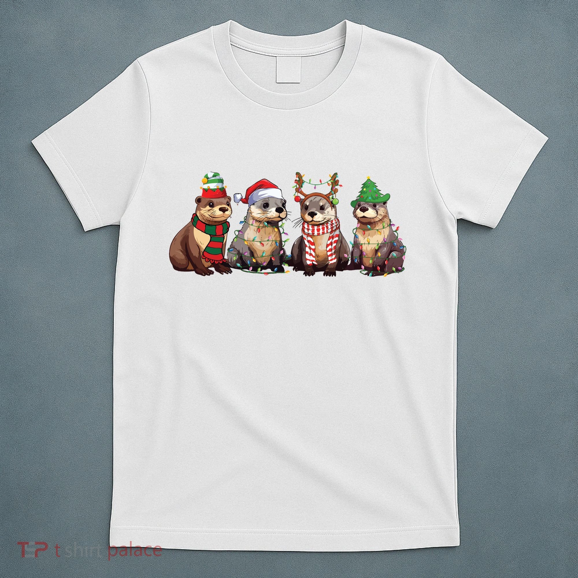 Otters Christmas Lights T-Shirt
