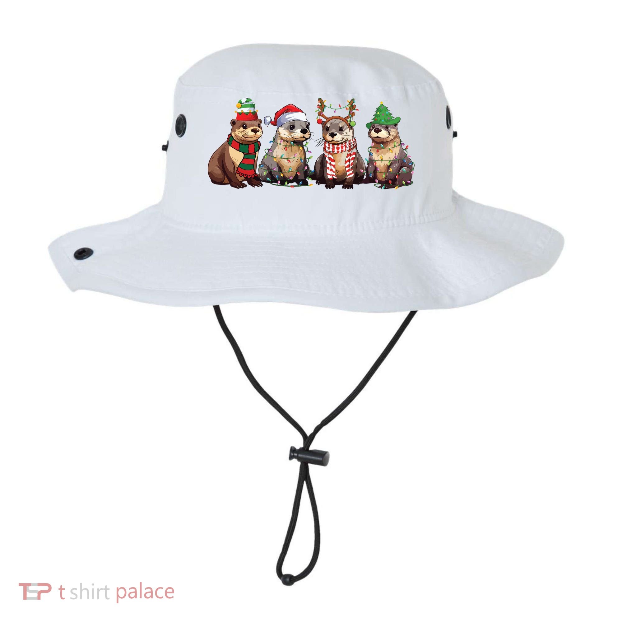 Otters Christmas Lights Bucket Hat