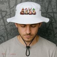 Otters Christmas Lights Bucket Hat thumb 2