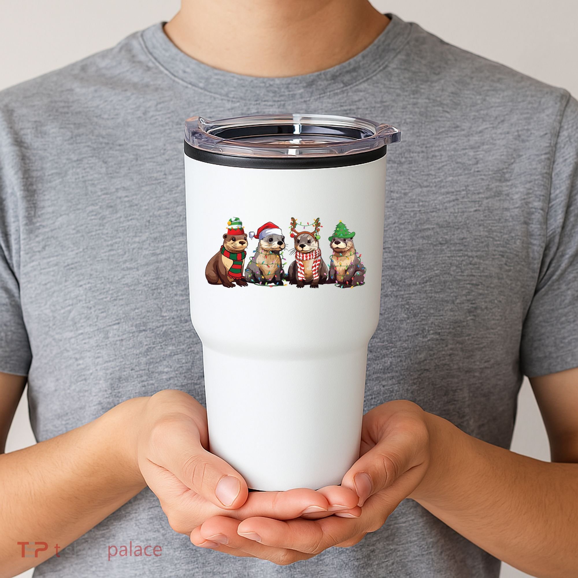 Otters Christmas Lights Tumbler