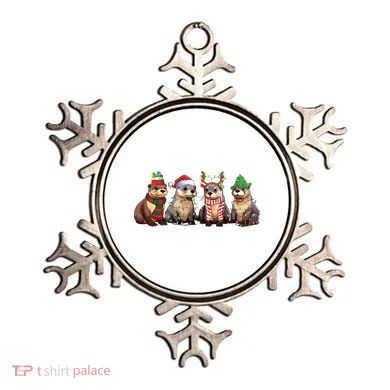 Otters Christmas Lights Ornament